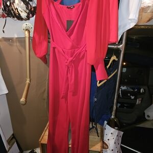 Fashion Nova Vibrant Red Jumpsuit